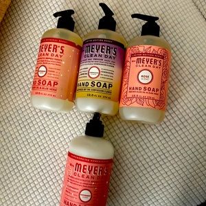 Lot of 4 Mrs. Myer’s 3 Hand soaps and 1 Hand lotion